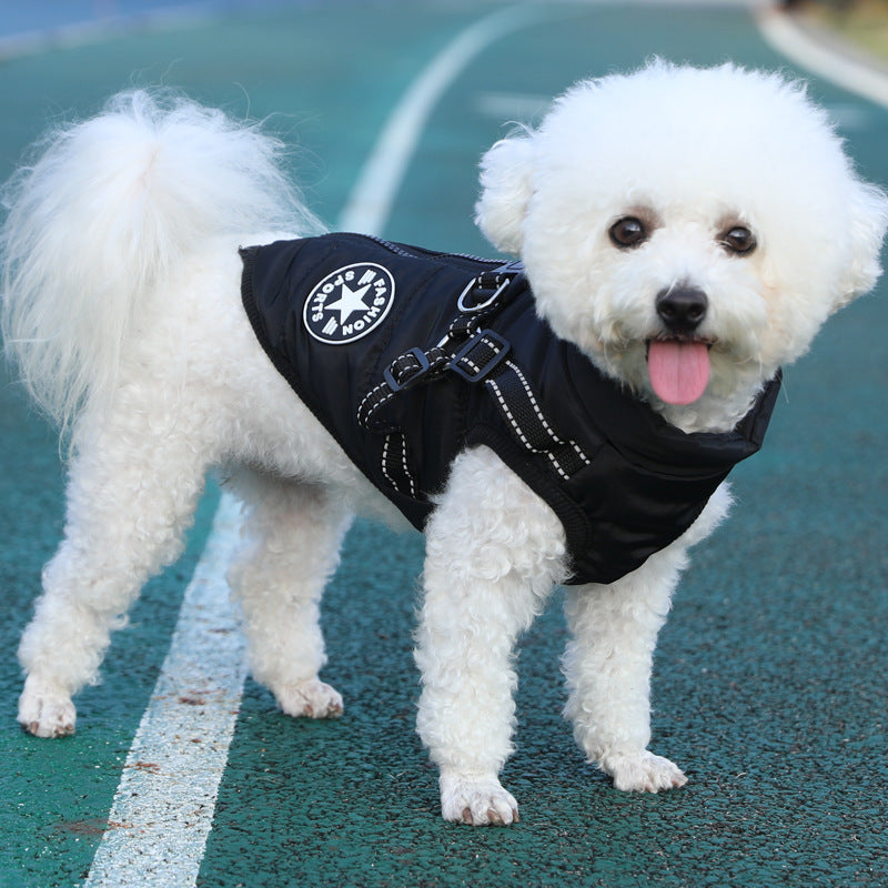 Warm Dog Winter Coat with Thickened Fleece | Casual Puffer Dog Vest - Black / 2XL - coats