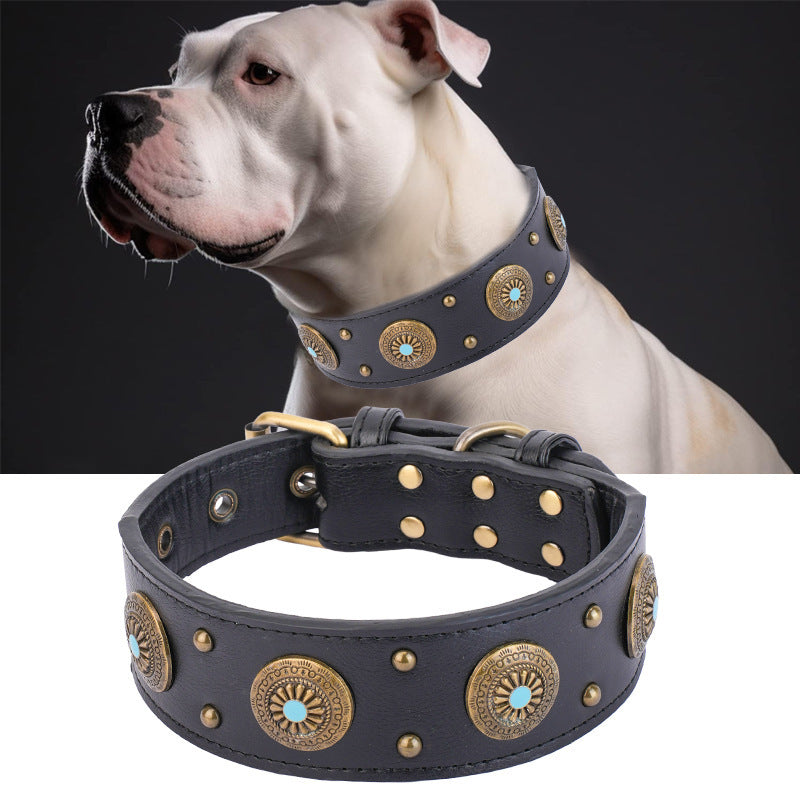 Leather And Canvas Dog Collar | Eco Friendly Collar for Medium to Large Dogs collar