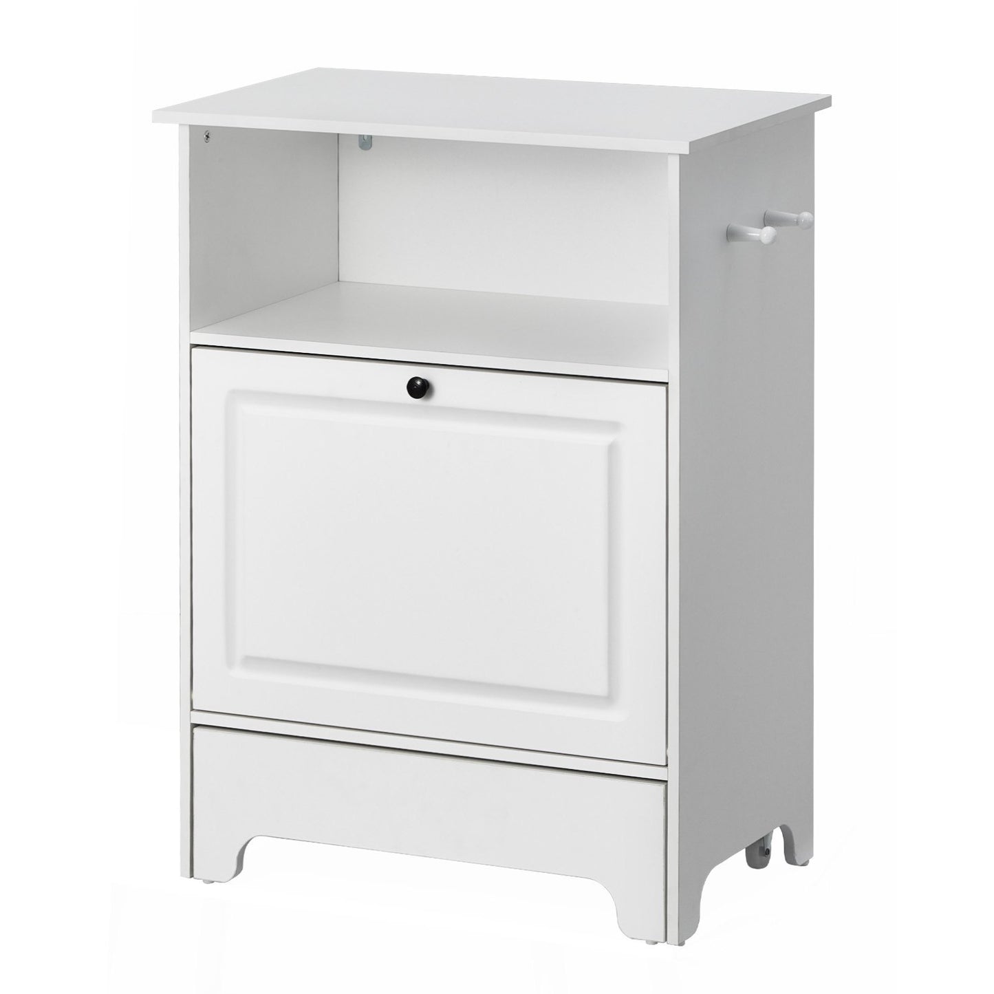 VEVOR Dog Feeding Station with Elevated Dog Bowls | Hidden Storage Cabinet for Dog Food And Toys White food