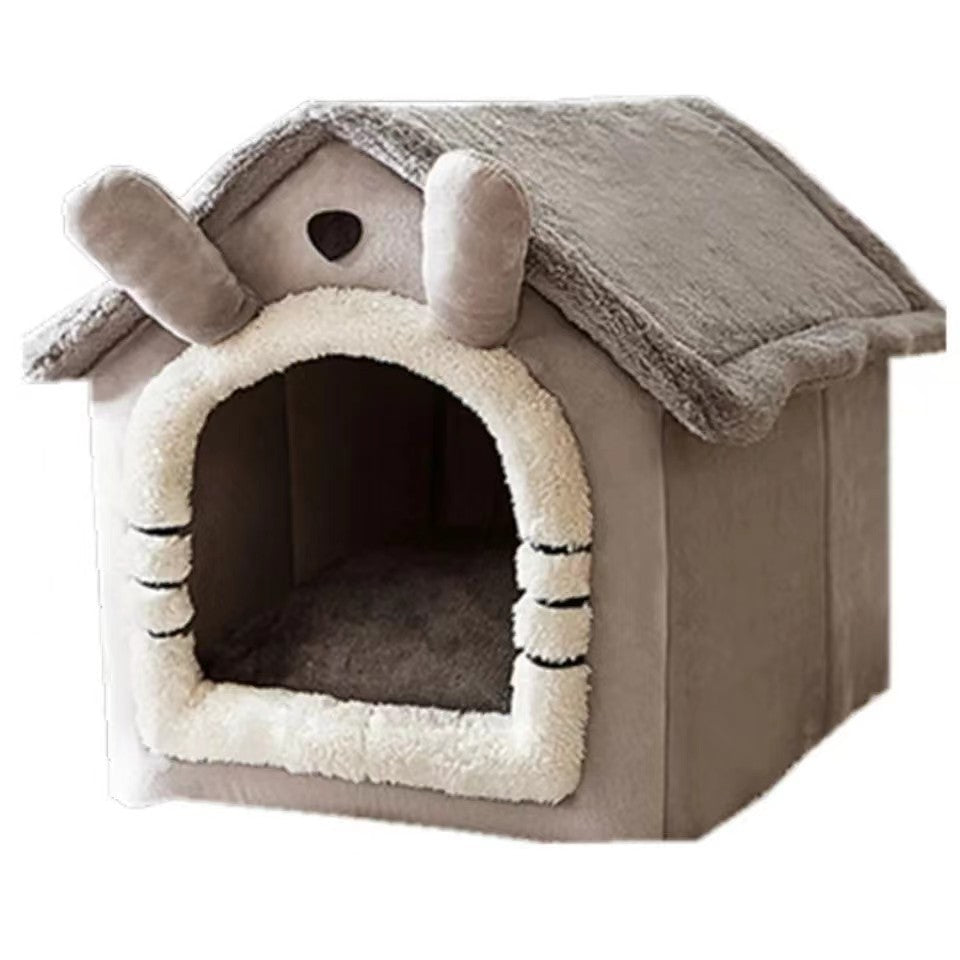 Cozy And Washable Dog House | Foldable Dog House Gray / Large house