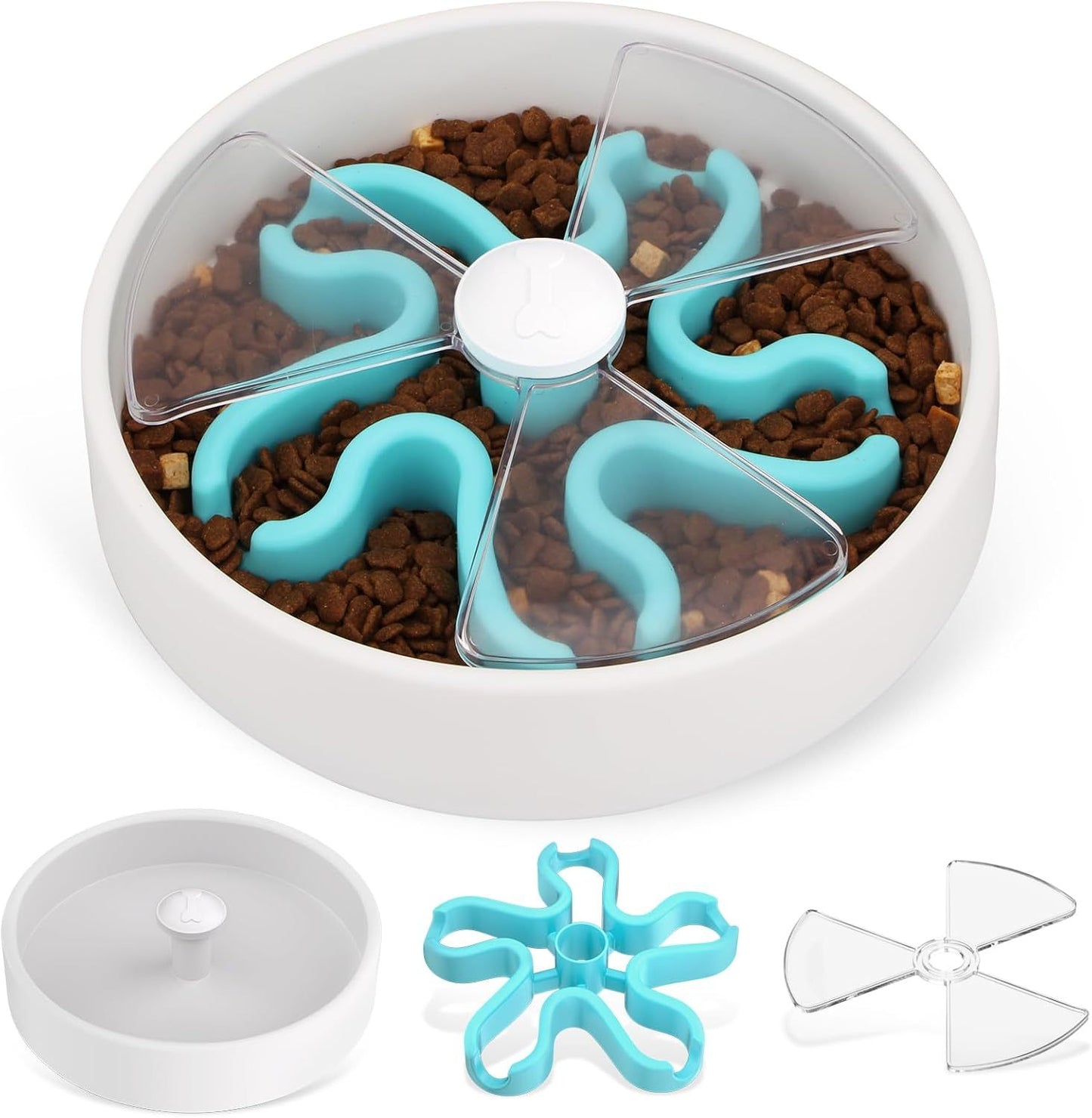 Interactive Dog Slow Feeder Puzzle Bowl | Maze Design for Anti Bloat Dog Bowl Petal food