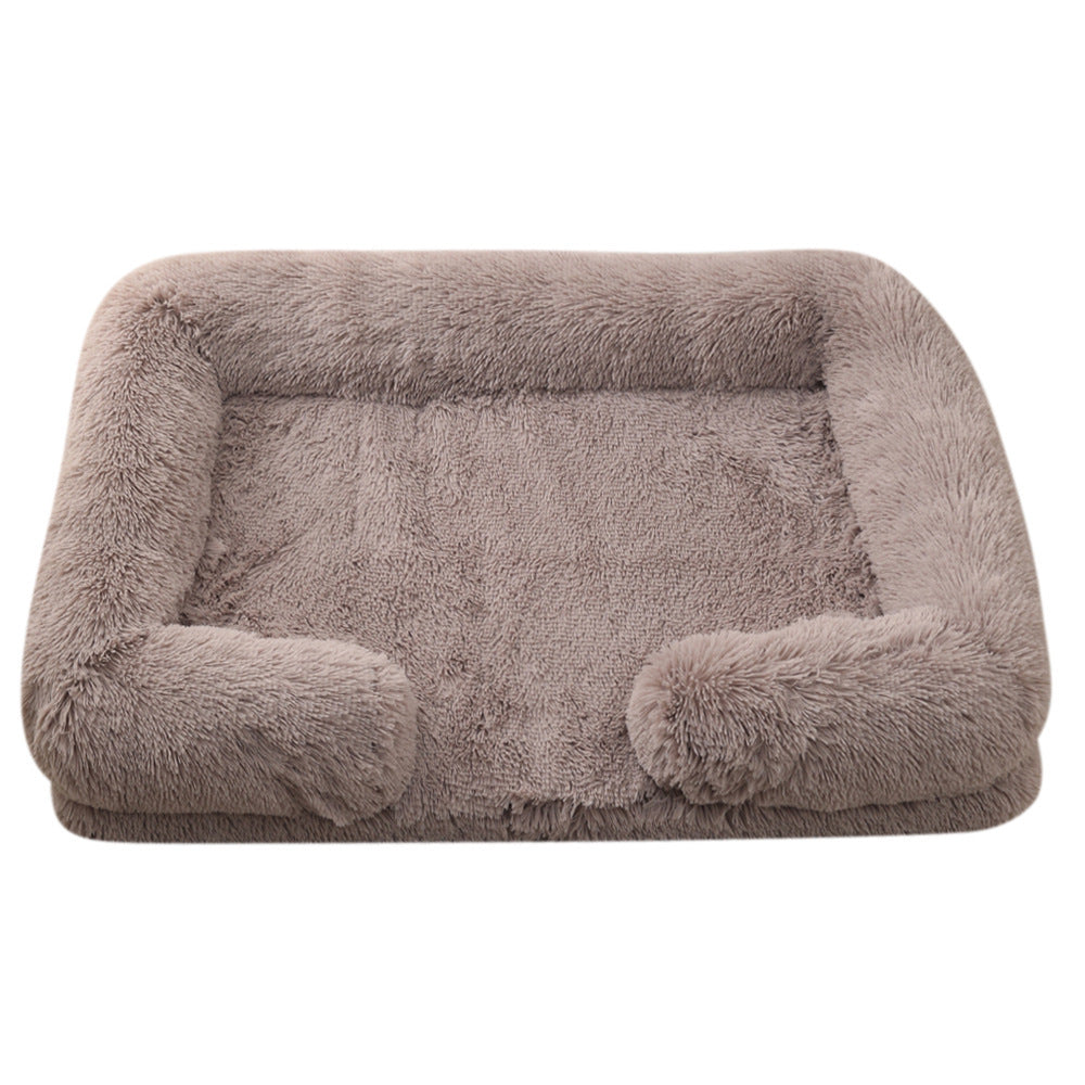 Cozy Plush Round Dog Bed for Winter Multiple Colors And Sizes M27 Beige Brown / L No Inner Sleeve Accessories