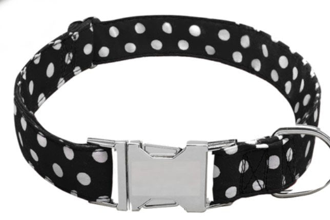 Durable And Adjustable Dog Collar with Secure Metal Buckle Black / L Dog Collars & Leashes