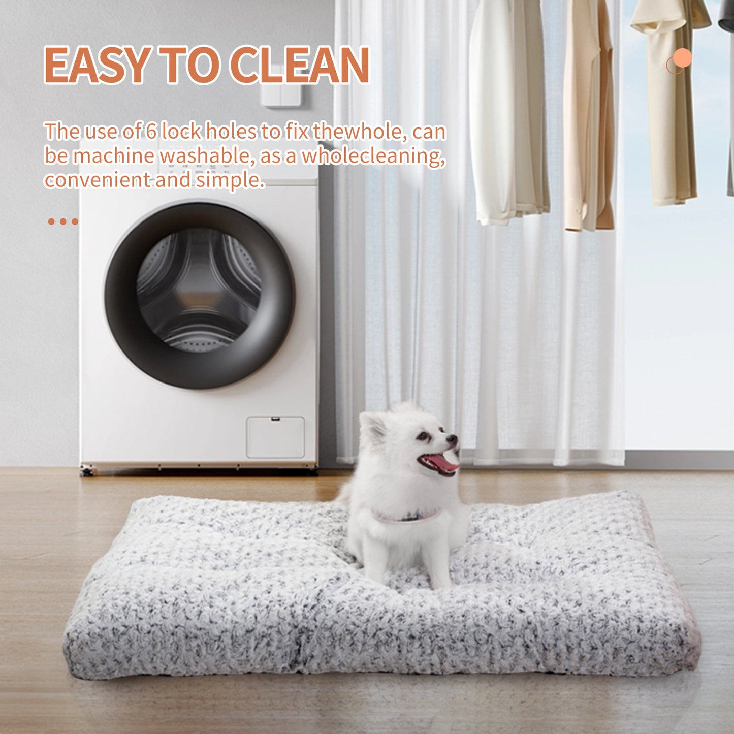Washable And Supportive Plush Dog Bed Mat | Thickened Dog Kennel Cushion beds