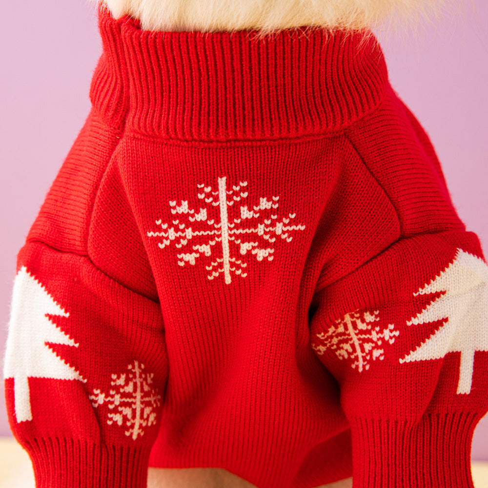 Christmas Tree Elk Dog Sweater Knitted Wool Pet Dog Apparel christmas