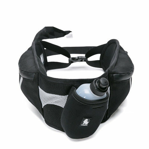 Hands-Free Dog Walking And Running Waist Bag | Adjustable Pouch with Water Bottle Holder - Black - Dog Travel Essentials