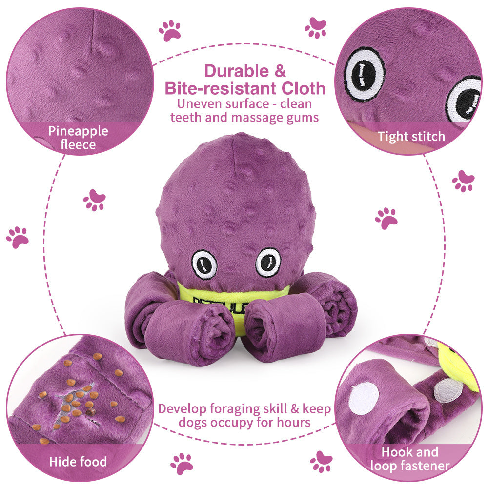 Plush Octopus Dog Snuffle Toy | Interactive Slow Feeder And Chew Toy toys