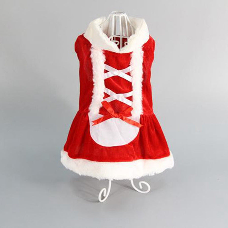 Acrylic Pet Dog Christmas Clothing Holiday Apparel for Dogs of All Sizes Red Skirt / L christmas