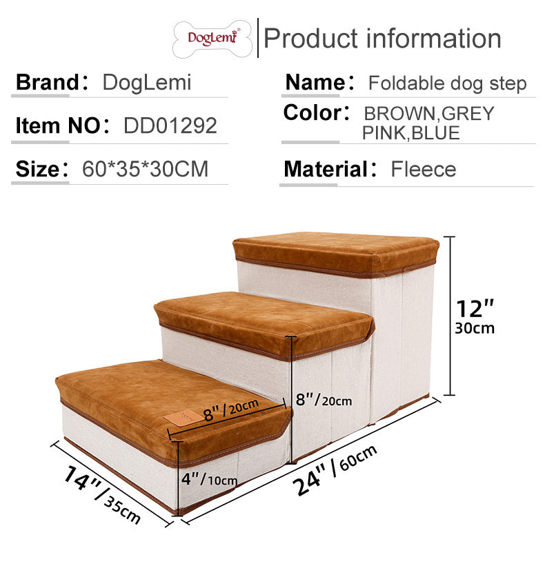 Small Dog Stairs with Storage | Folding Dog Steps for Beds And Couches Pet Stairs01 / Pet Stairs02 home