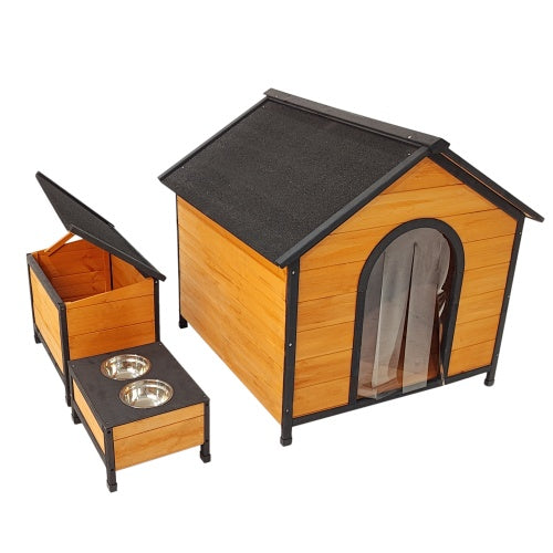 Luxury Solid Wood Dog House | Multi Dog Kennel with Built in Bowls And Storage Solid wood kennels house