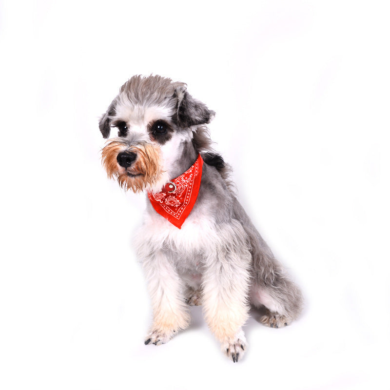 Pet Dog Triangular Binder Scarf: Four Seasons PU Dog Bandana Accessories