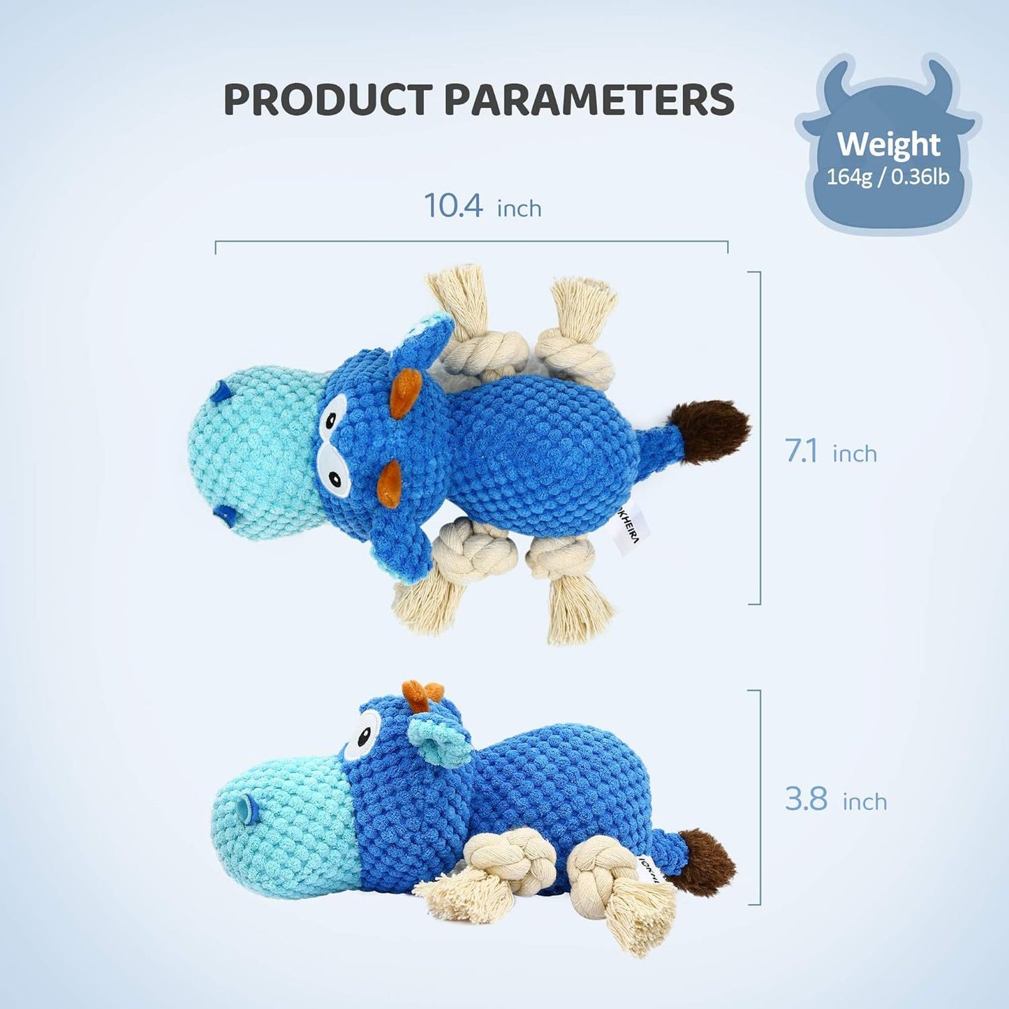 Tough Squeaky Hippo Dog Toy | Durable Chew Toy for Large Dogs toys