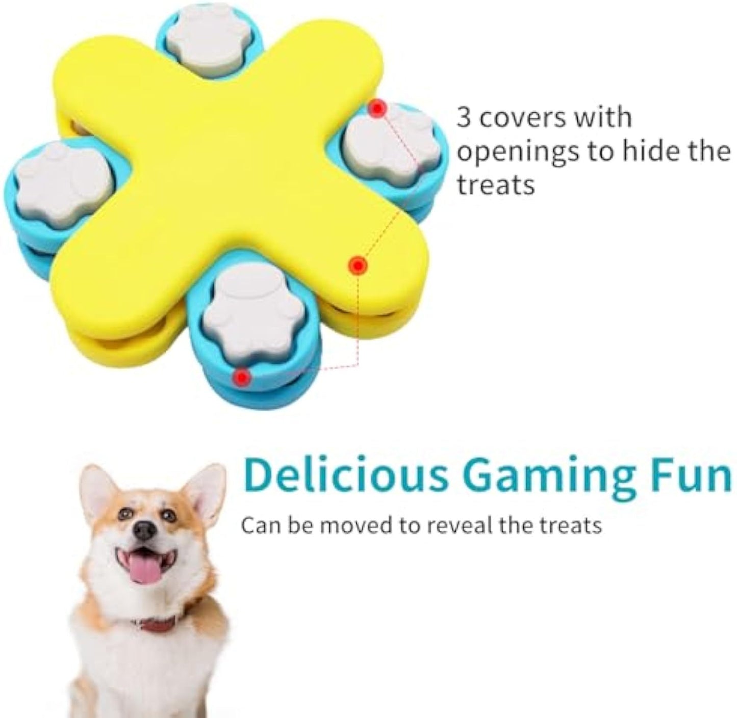 Interactive Dog Puzzle Feeder Toy | Slow Feeder for Dogs IQ Training Yellow food