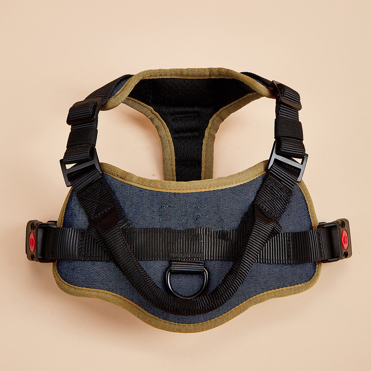 Adjustable No-Pull Dog Harness Vest | Padded And Reflective Dog Harness with Leash - Retro blue / L - harness