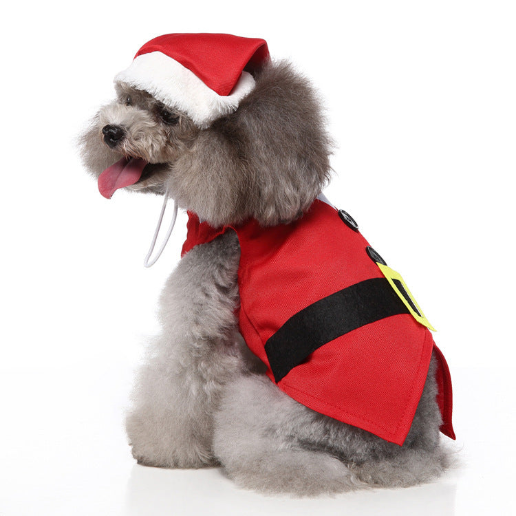 Dog Halloween Christmas Festive Dress Up Costume: Dog Halloween and Christmas Outfits SDZ130 Red Christmas Dress / L