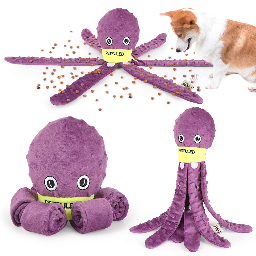 Plush Octopus Dog Snuffle Toy | Interactive Slow Feeder And Chew Toy toys