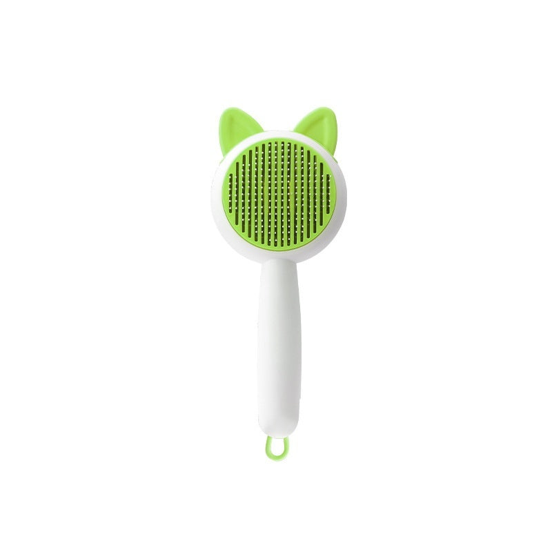 Self Cleaning Dematting Brush for Dogs And Cats | One Click Dog Hair Remover Greenish White / Bag Packaging home