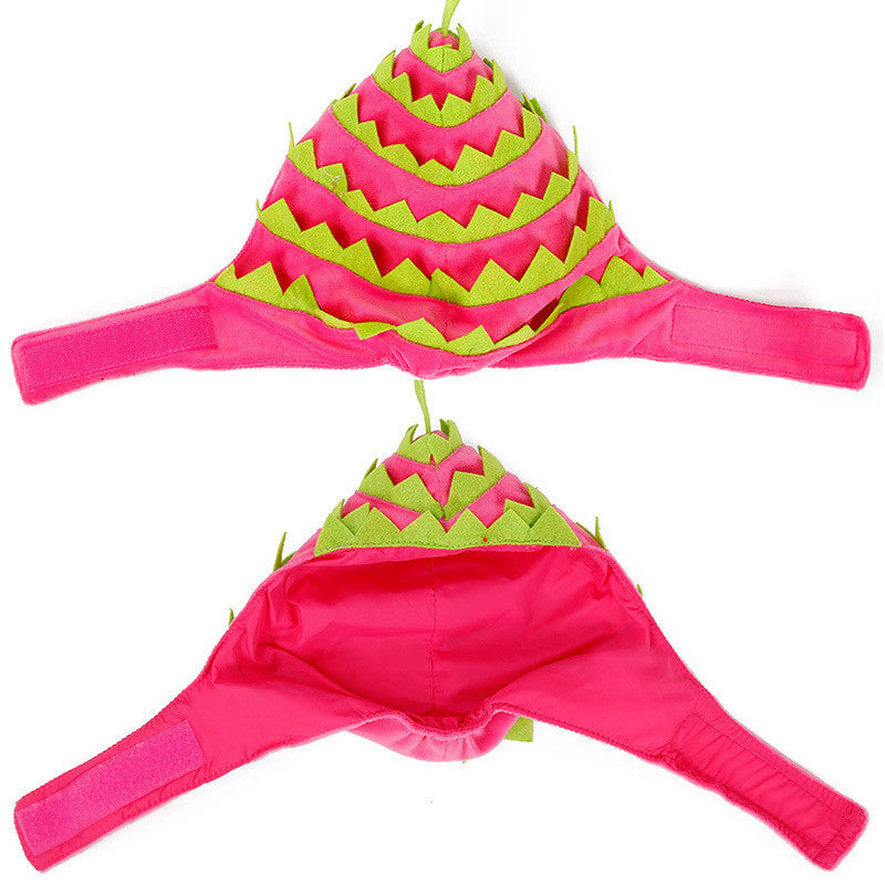 Dragon Fruit Dog Hat Costume | Adjustable Dog Hat for Parties Pink green / L costumes