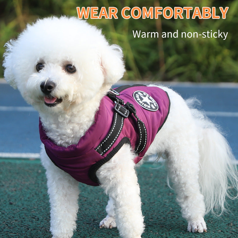 Warm Dog Winter Coat with Thickened Fleece | Casual Puffer Dog Vest - Purple / 2XL - coats
