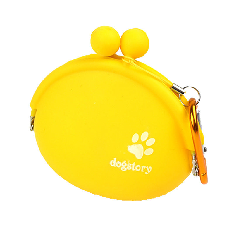 Portable Silicone Dog Treat Pouch | Clip-On Training Bag for Walks And Travel - Yellow - travel
