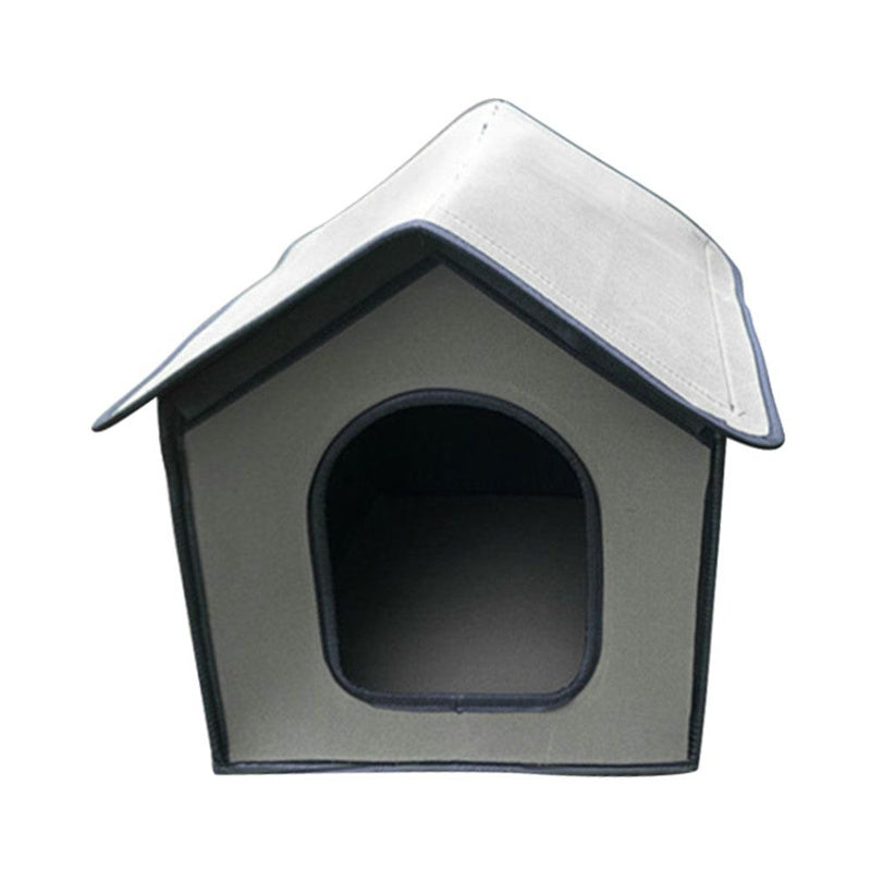Outdoor Waterproof Dog Kennel | Portable Dog House with Door Curtain Grey / Kennel Only / L outdoor