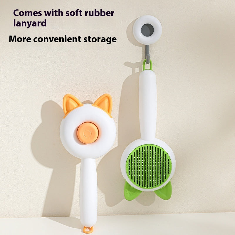 Self Cleaning Dematting Brush for Dogs And Cats | One Click Dog Hair Remover home
