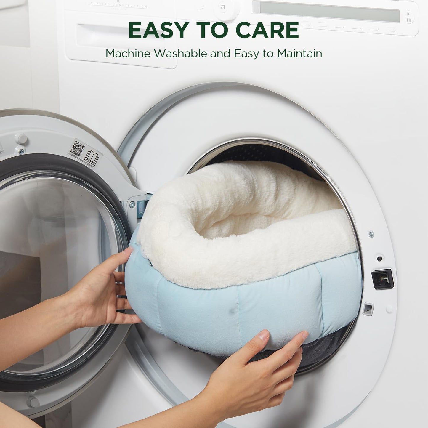 Washable Donut Dog Bed For Dogs | Calming Plush Cushion for Dogs beds