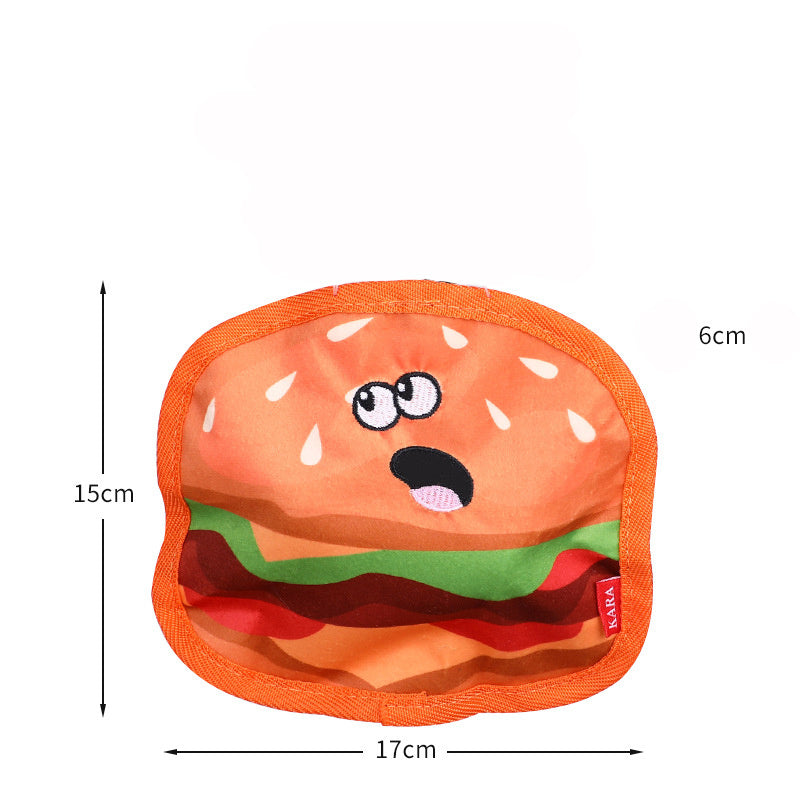 Squeaky Crinkle Hamburger Dog Toy | No Stuffing Interactive Dpg Chew Toy Burger beds
