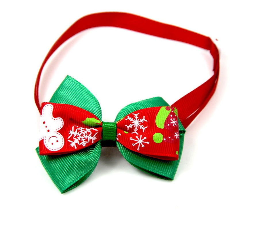 Bulk Christmas Dog Bow Ties | 50 Pack Cartoon Dog Accessories 5 Style bow