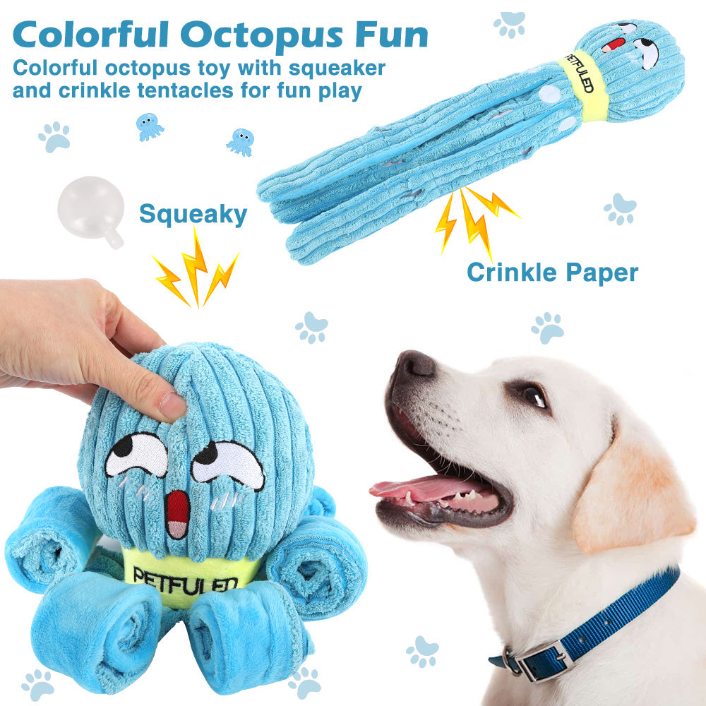 Plush Octopus Dog Snuffle Toy | Interactive Slow Feeder And Chew Toy toys