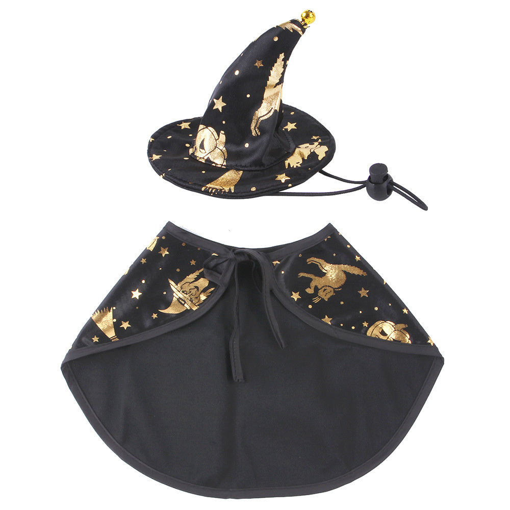 Halloween Cloak Suit Pet Dog Costume: British Style Outfit with Hat B36401 / L Accessories