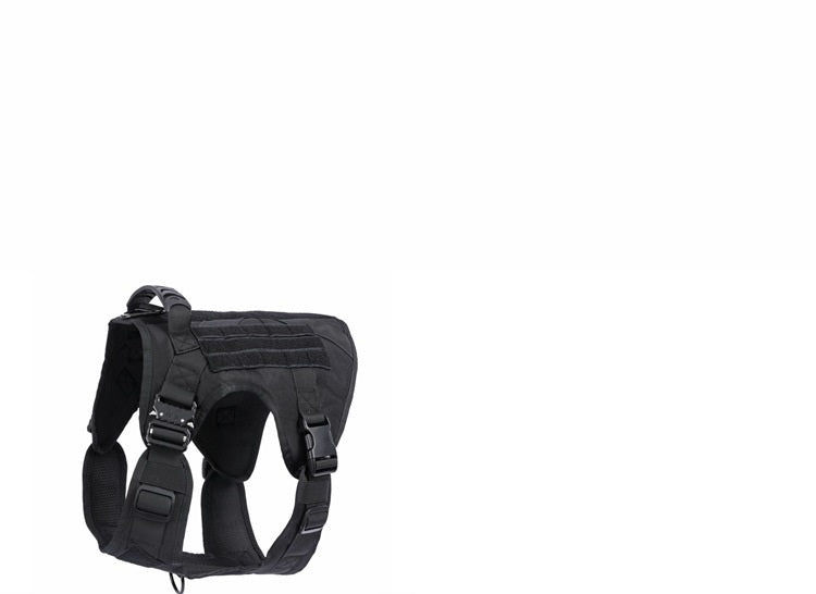Nylon Tactical Dog Harness Vest with Leash And Pouches | Waterproof Dog Harness - Black / L - outdoor