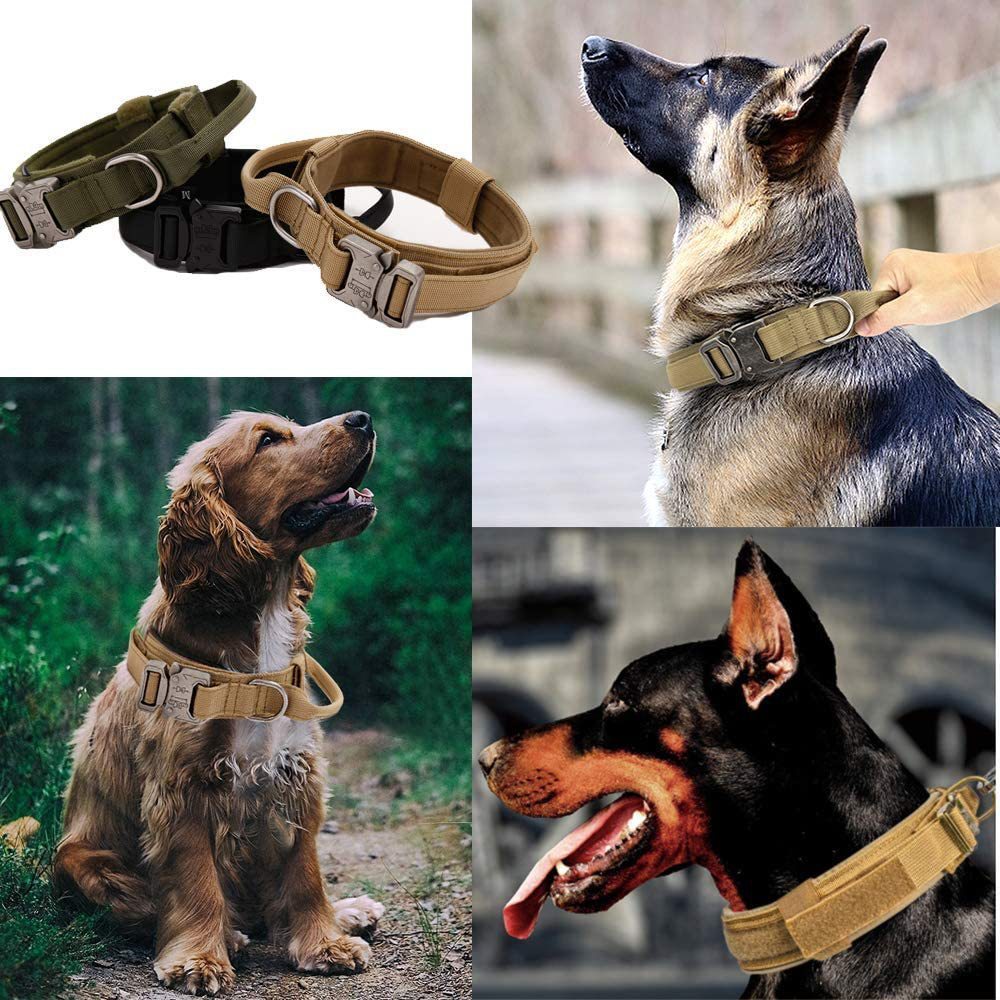 Adjustable Tactical Dog Collar And Leash Set | Designed for Walks and Dog Training - Coats & Dog Vests