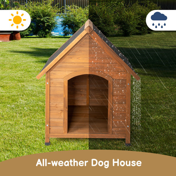 Durable Outdoor Wood Dog House | Waterproof Asphalt Roof Dog House Wood house