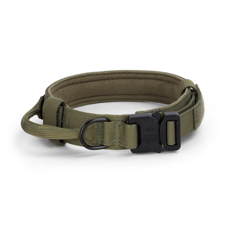 Adjustable Tactical Dog Collar with Quick Release Buckle | Nylon Collar for Training Dogs Green / L Dog Collars &