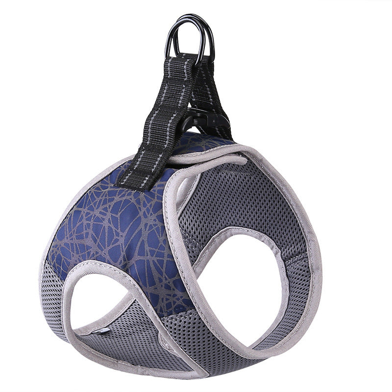 Polyester Dog Vest Harness | Adjustable Chest Strap for Pets - Blue / L - harness