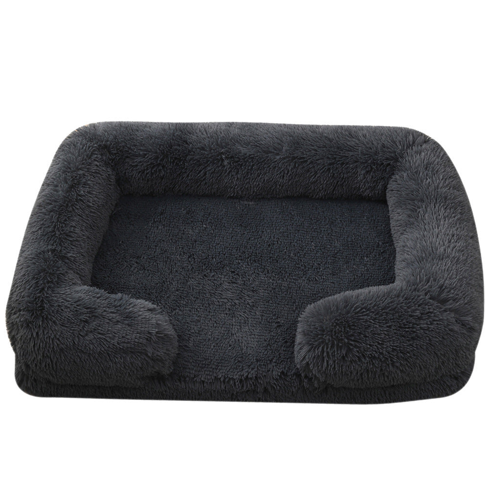 Cozy Plush Round Dog Bed for Winter Multiple Colors And Sizes M27 Dark Gray / L No Inner Sleeve Accessories
