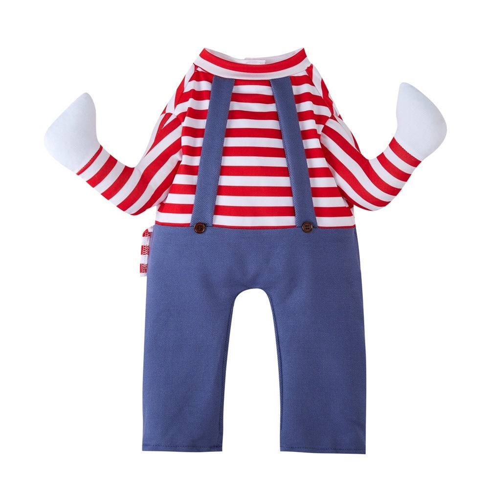 Halloween Doll Dog Suit: Dog Creative Jumpsuit Costume Stripes / L Accessories