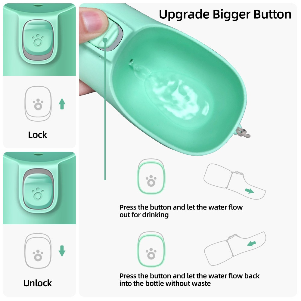 Portable Dog Water Bottle And Travel Dispenser | Leak-Proof for Dogs on the Go - Dog Travel Essentials