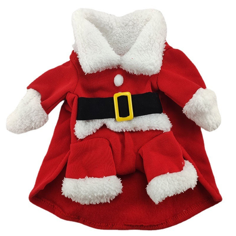 Christmas Dog Costume Small Dog Santa Outfit for Holiday Parties and Photos Red / L christmas