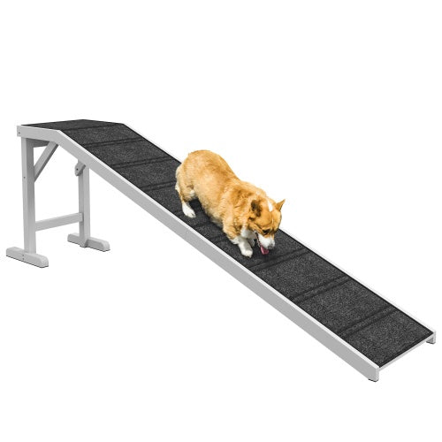 PawHut Wooden Dog Ramp with Non slip Carpet And Top Platform Wooden ramps home