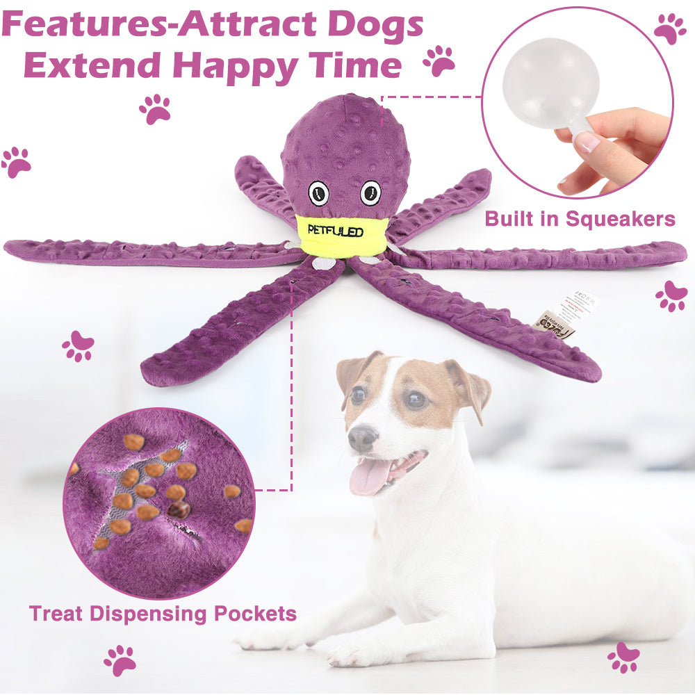 Plush Octopus Dog Snuffle Toy | Interactive Slow Feeder And Chew Toy toys