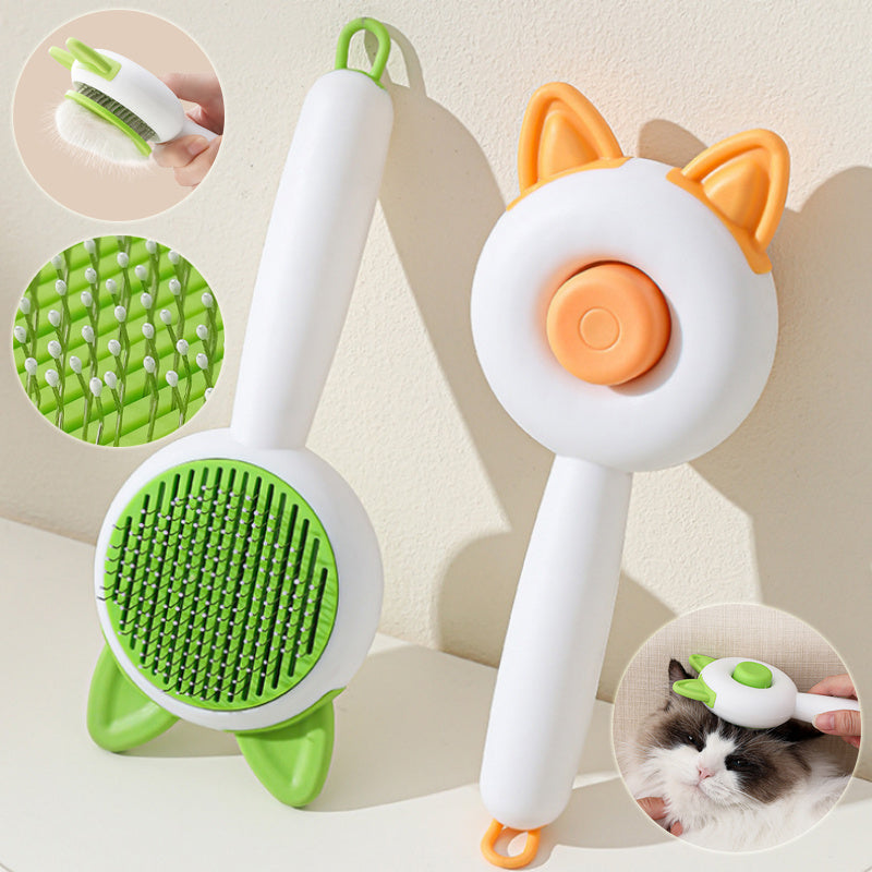 Self Cleaning Dematting Brush for Dogs And Cats | One Click Dog Hair Remover home