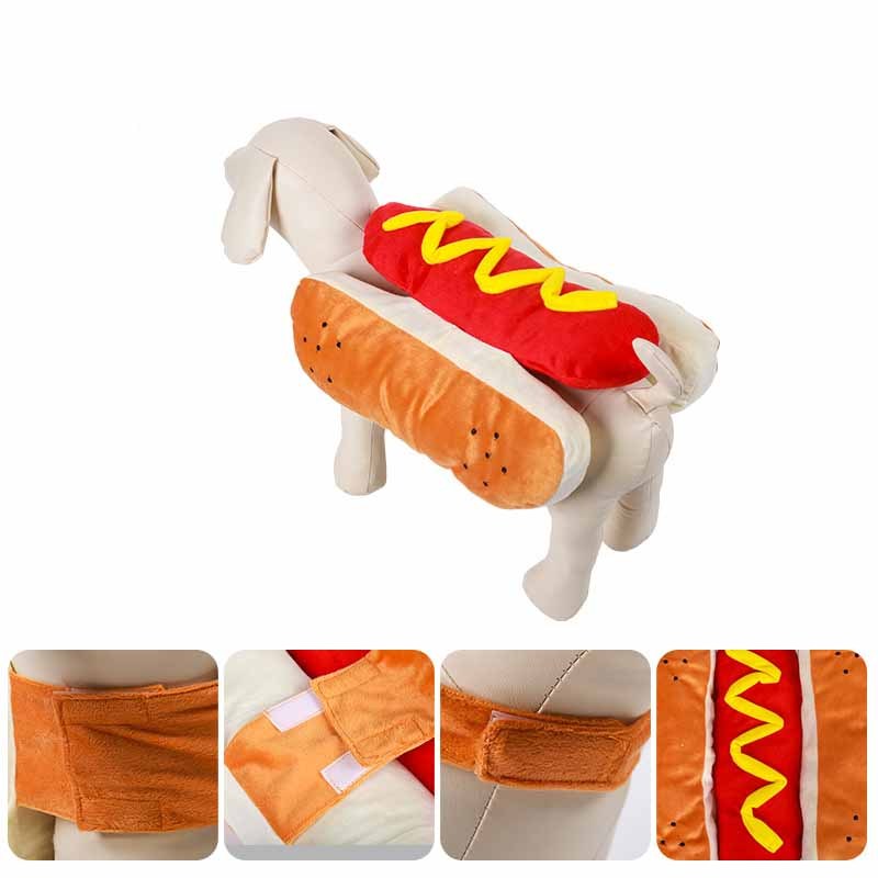 Funny Hot Dog Pet Costume | Halloween Outfit for Dogs costumes