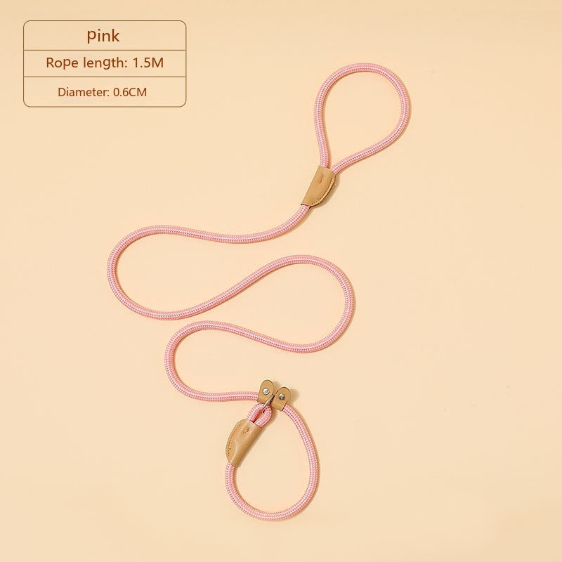 Vibrant Nylon Dog Leash | Durable Dog Lead with Multiple Colors - Pink / 1.5m×0.6cm - Dog Collars & Leashes