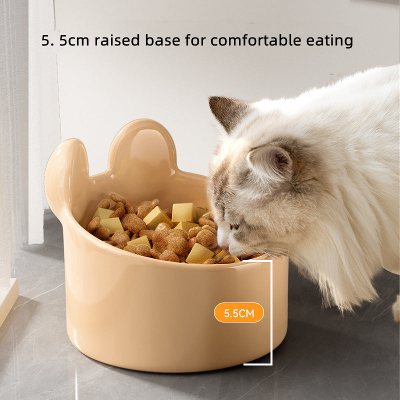 Blush Critter Elevated Ceramic Dog Bowl | Neck Protection Dish for Dogs home