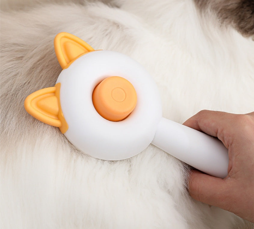 Self Cleaning Dematting Brush for Dogs And Cats | One Click Dog Hair Remover Orange White / Bag Packaging home