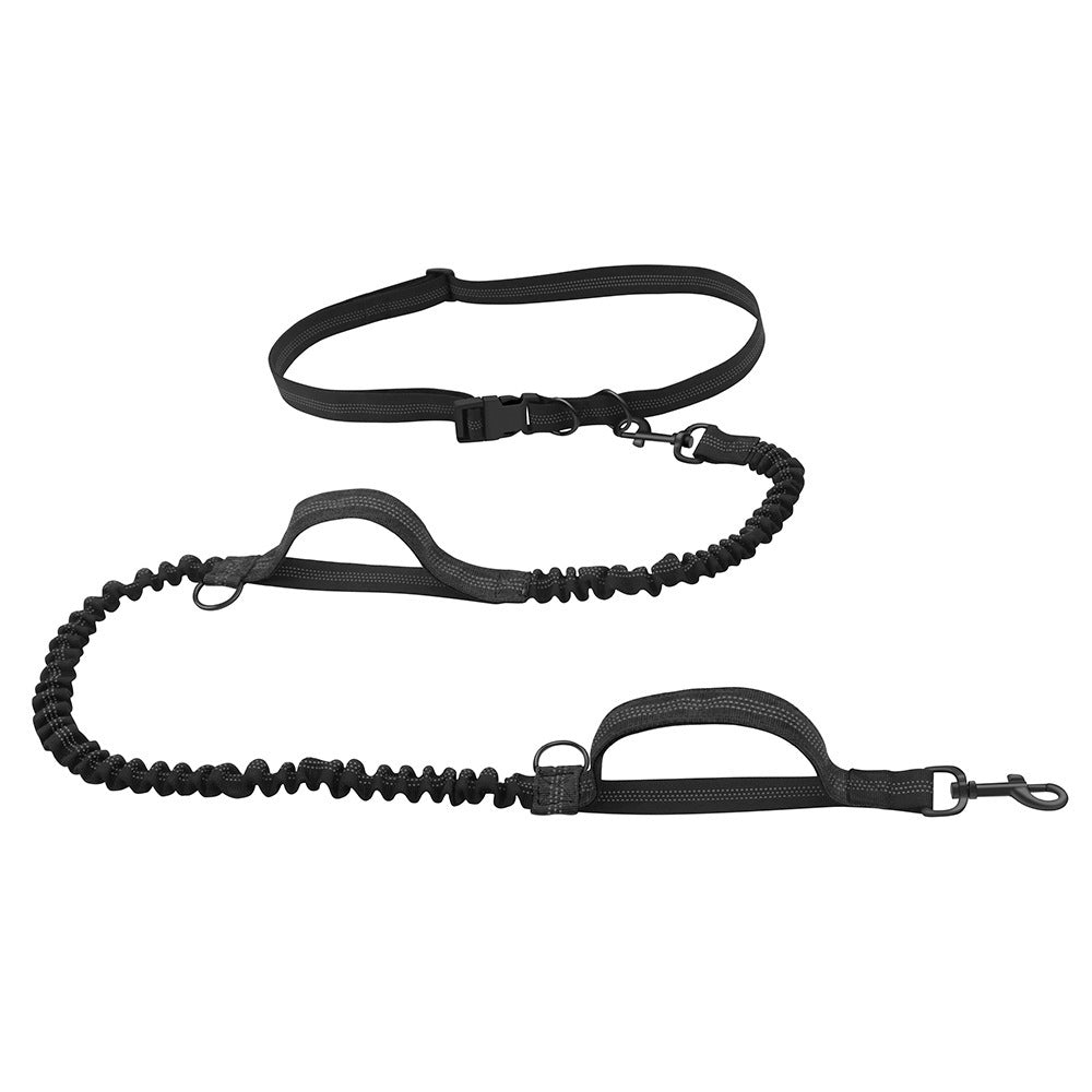 Hands-Free Bungee Dog Leash | Elastic Dog Running Leash - Black - leash
