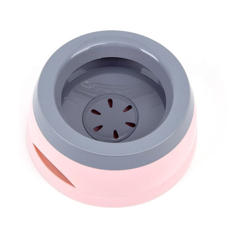 No Spill Floating Water Bowl for Dogs | 750ml Anti Splash Dog Drinker Pink food