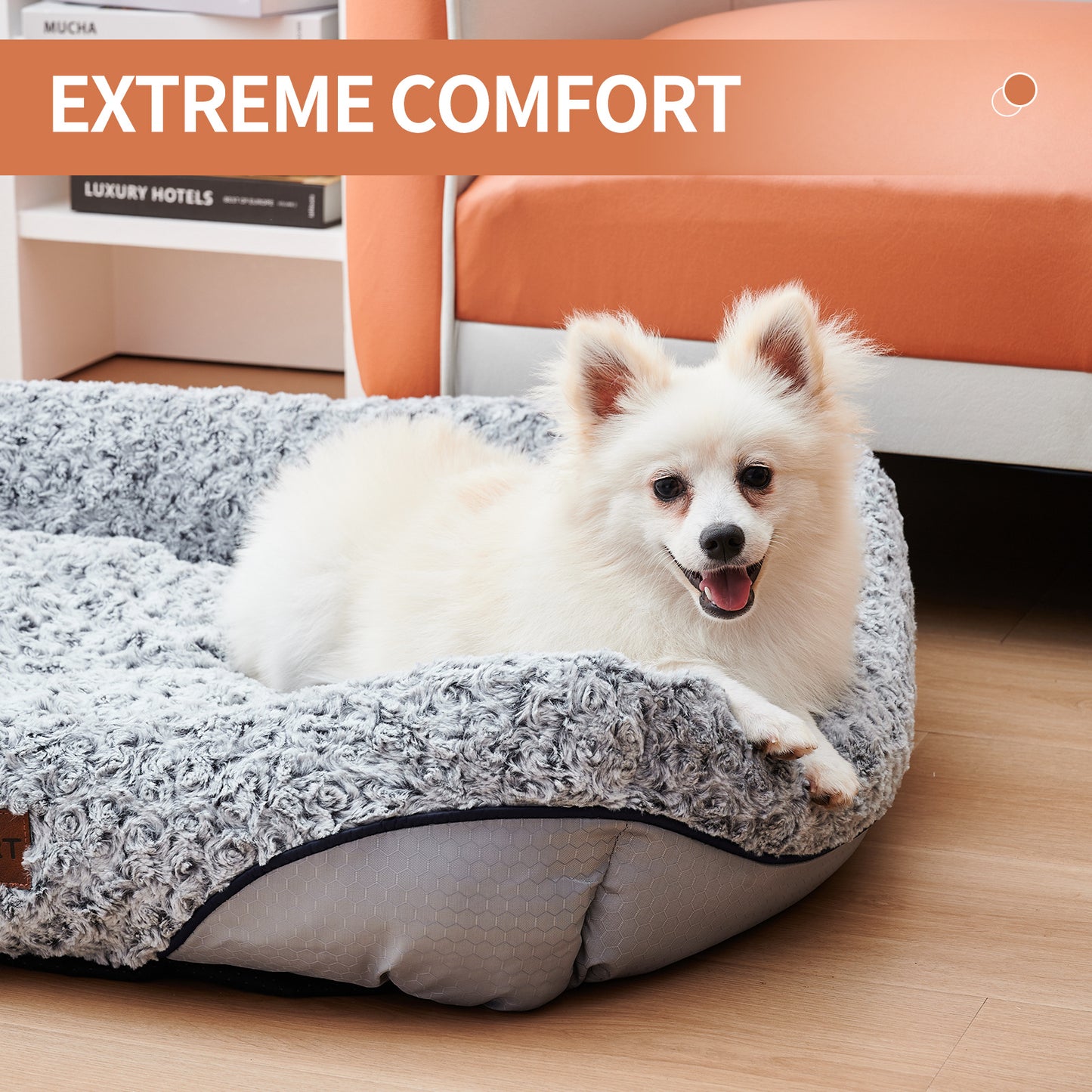 Plush Dog Sofa Bed | Calming Dog Bed with Removable Cushion beds